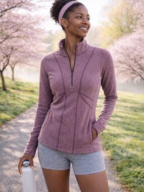 Athleta Dusty Mauve Quarter-Zip Active Pullover XXS